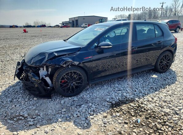 WVWSA7CD6RW223036 2024 VOLKSWAGEN GTI Black წინა მარცხენა ხედი სამი მეოთხედიდან