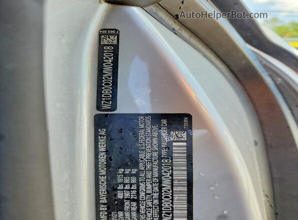 WZ1DB0C02MW042018 2021 TOYOTA GR Gray Widok naklejki z numerem VIN