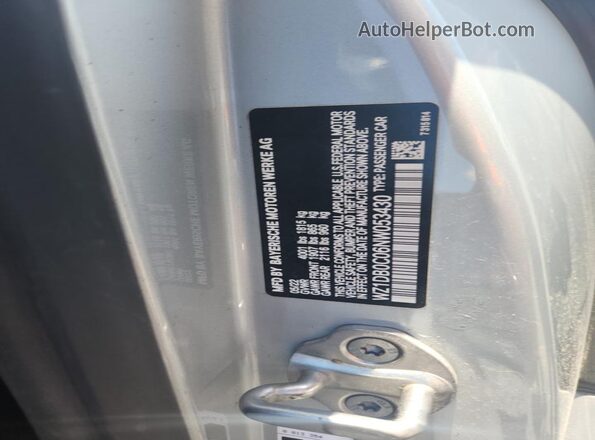WZ1DB0C06NW053430 2022 TOYOTA GR Silver Vista de la etiqueta del VIN