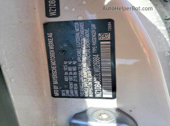 WZ1DB4C03LW026884 2020 TOYOTA GR White Widok komory silnika