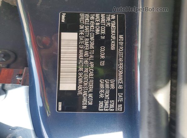 YSMED3KA3PL143569 2023 POLESTAR 2 Gray Вид підкапотного простору