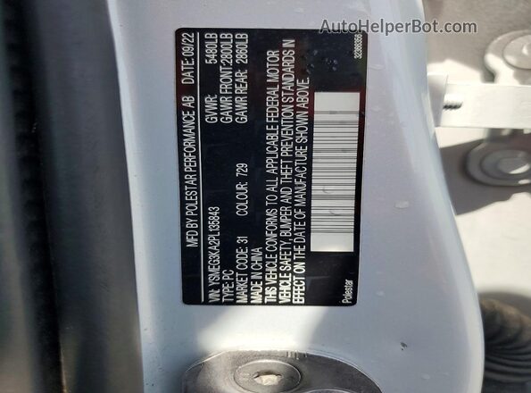 YSMEG3KA2PL135843 2023 POLESTAR 2 Silver Vista del compartimento del motor