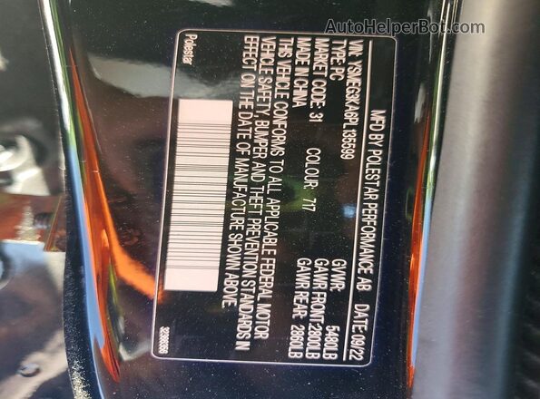 YSMEG3KA6PL135599 2023 POLESTAR 2 Black VIN կոդի պիտակի տեսք