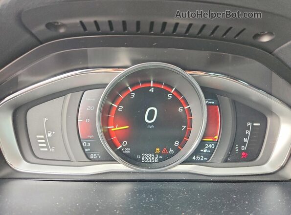YV126MFP9G2395064 2016 VOLVO S60 Red Instrument cluster view