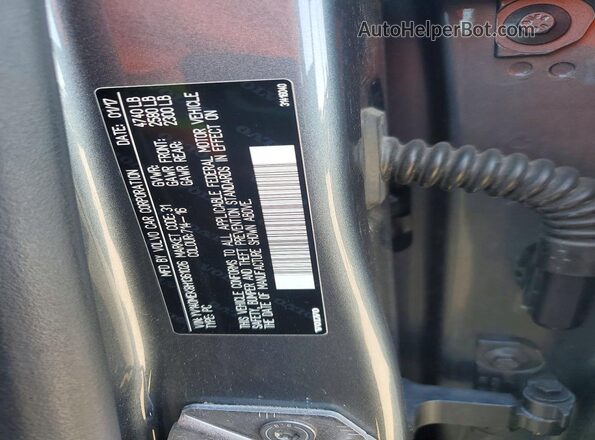 YV140MEK8H1361026 2017 VOLVO V60 Gray VIN կոդի պիտակի տեսք