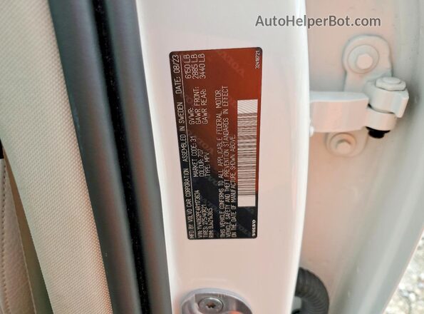 YV4062PE4R1173634 2024 VOLVO XC90 Белый Панорамный вид салона 360°