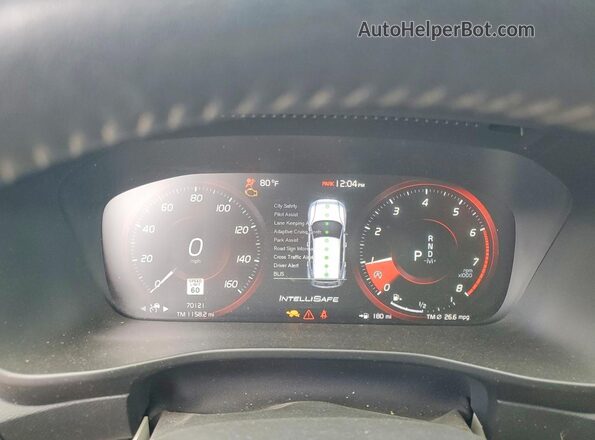 YV4162UK0K2110853 2019 VOLVO XC40 Gray Widok zestawu wskaźników
