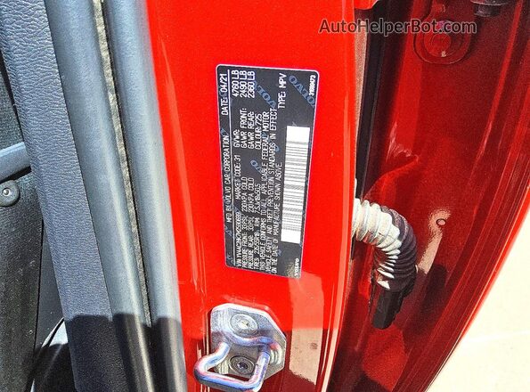 YV4AC2HK7M2590699 2021 VOLVO XC40 Red VIN sticker view