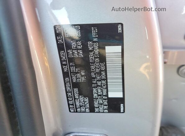 YV4BR0CL4N1812906 2022 VOLVO XC90 Серебряный Вид наклейки с VIN-кодом