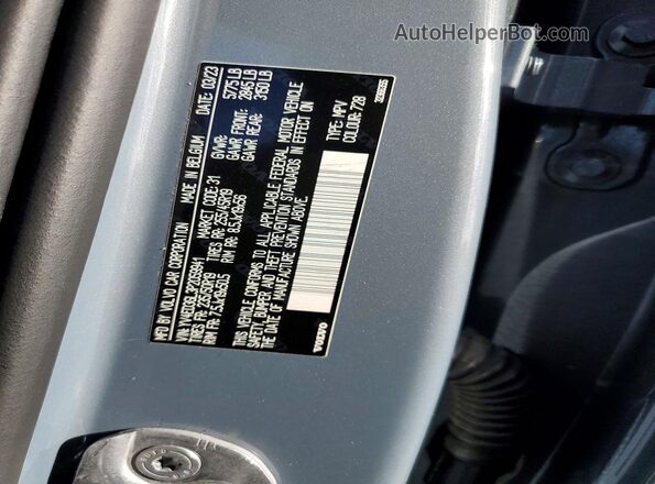 YV4ED3GL3P2059941 2023 VOLVO C40 Charcoal Vista de la etiqueta del VIN