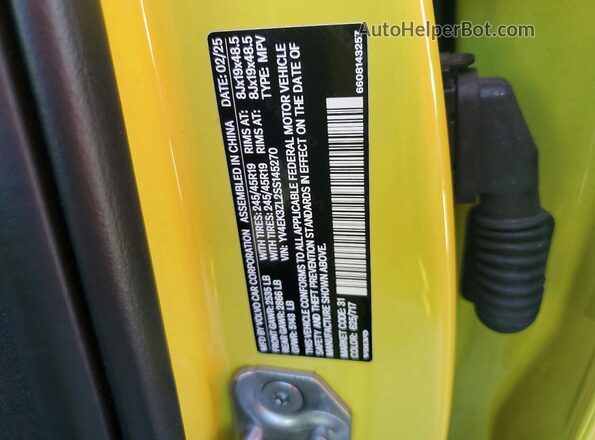 YV4EK3ZL2SS145270 2025 VOLVO EX30 Зеленый Вид наклейки с VIN-кодом