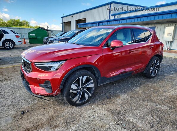 YV4L12UEXR2316791 2024 VOLVO XC40 Red Առջևի ձախ երեք քառորդ տեսարան