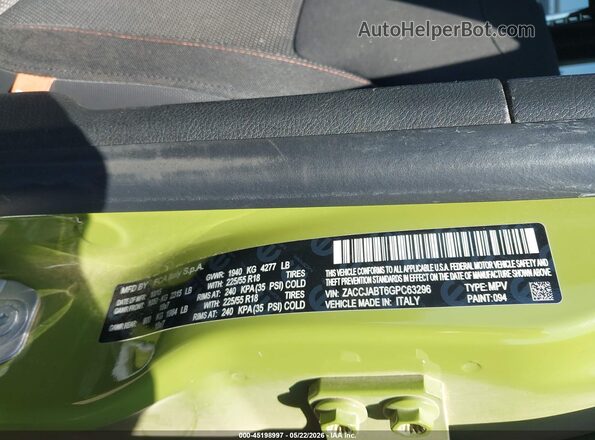 ZACCJABT6GPC63296 2016 JEEP RENEGADE Green Widok komory silnika