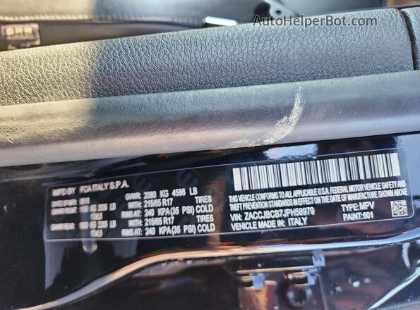 ZACCJBCB7JPH58979 2018 JEEP RENEGADE Black Engine compartment view
