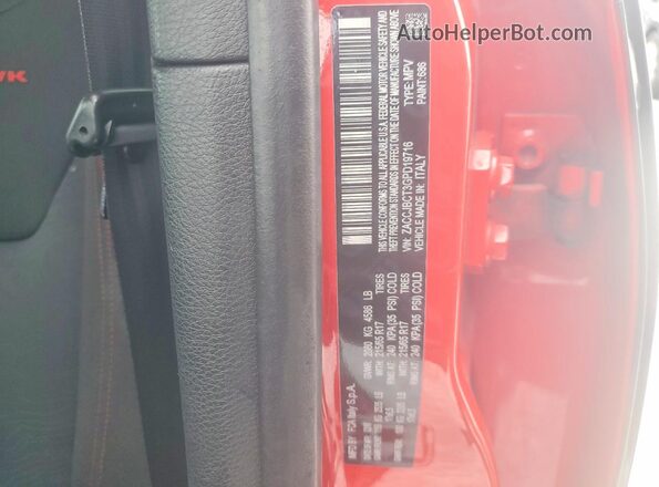 ZACCJBCT3GPD19716 2016 JEEP RENEGADE Gray Widok naklejki z numerem VIN