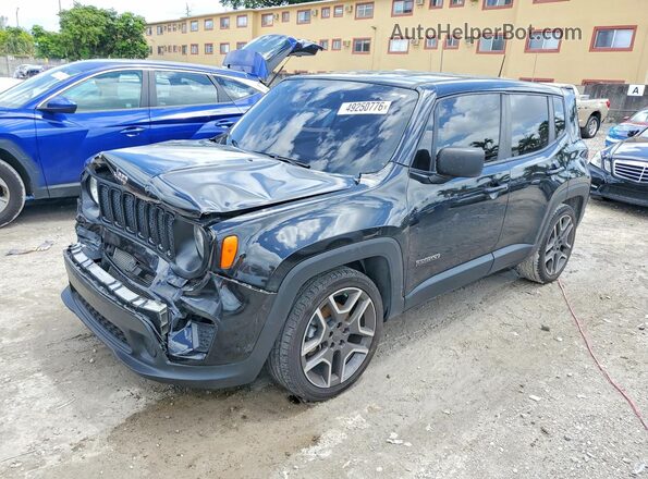ZACNJAAB4LPL71313 2020 JEEP RENEGADE Black Առջևի ձախ երեք քառորդ տեսարան