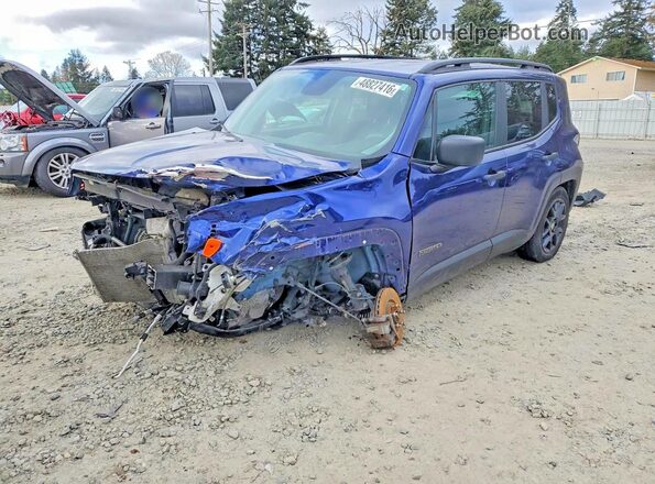 ZACNJBAB1KPK79287 2019 JEEP RENEGADE Blue Vista tres cuartos delantera izquierda