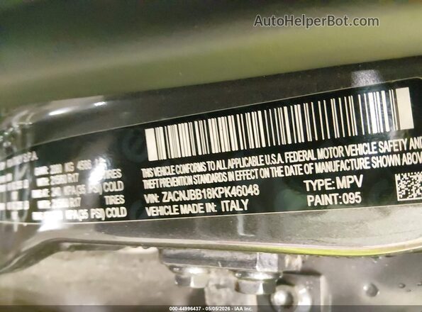 ZACNJBB18KPK46048 2019 JEEP RENEGADE Серый Вид подкапотного пространства