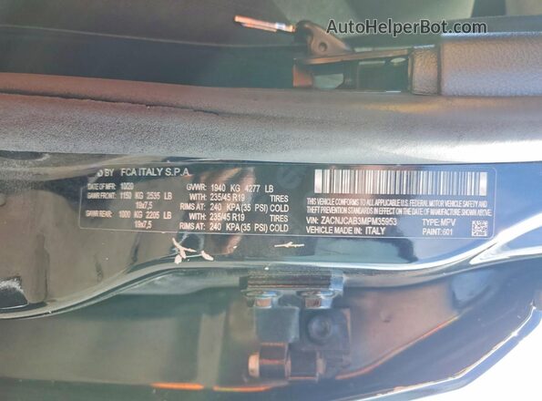 ZACNJCAB3MPM35953 2021 JEEP RENEGADE Black Widok naklejki z numerem VIN
