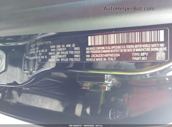 ZACNJDB14NPN83204 2022 JEEP RENEGADE Черный Вид подкапотного пространства
