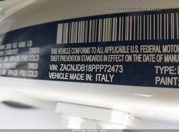 ZACNJDB18PPP72473 2023 JEEP RENEGADE White Widok komory silnika