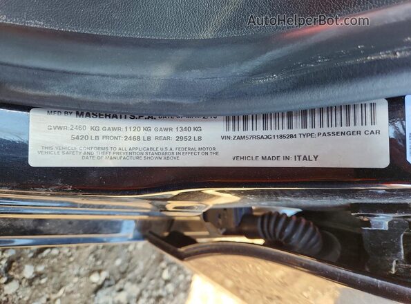 ZAM57RSA3G1185284 2016 MASERATI GHIBLI Черный Вид подкапотного пространства