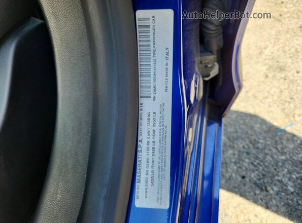 ZAM57RSS2H1211223 2017 MASERATI GHIBLI Blue Widok komory silnika