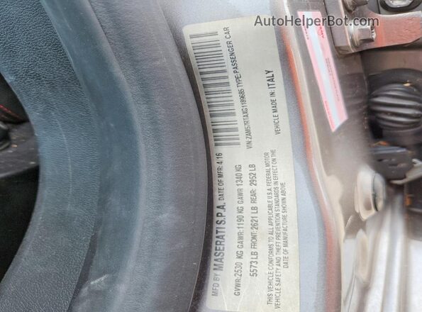 ZAM57RTAXG1189685 2016 MASERATI GHIBLI Gray ძრავის განყოფილების ხედი