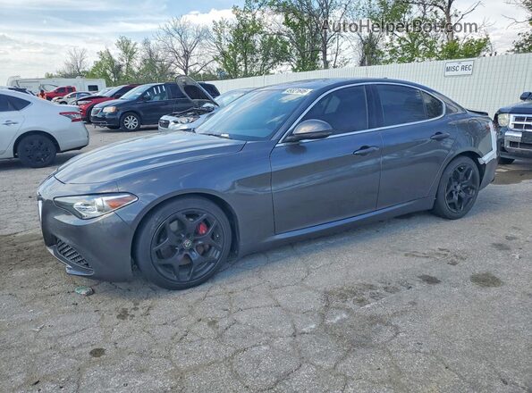 ZARFAMAN0K7621022 2019 ALFA ROMEO GIULIA Charcoal წინა მარცხენა ხედი სამი მეოთხედიდან