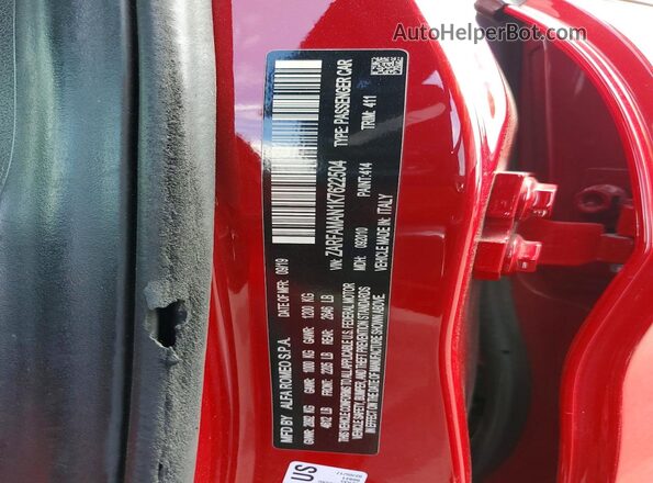 ZARFAMAN1K7622504 2019 ALFA ROMEO GIULIA Красный Вид подкапотного пространства