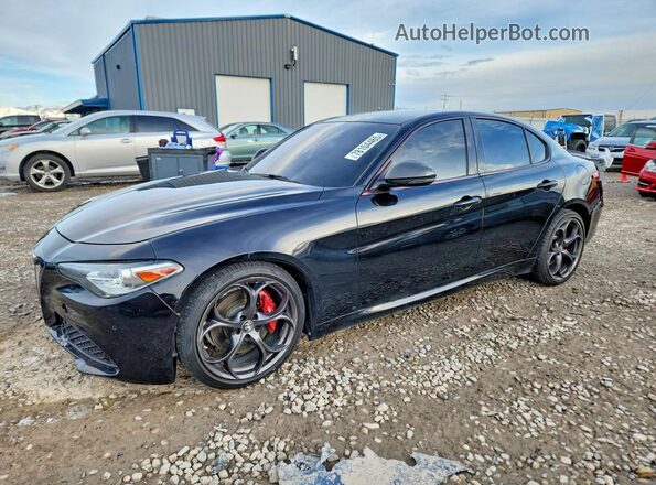 ZARFAMANXK7600355 2019 ALFA ROMEO GIULIA Black Առջևի ձախ երեք քառորդ տեսարան