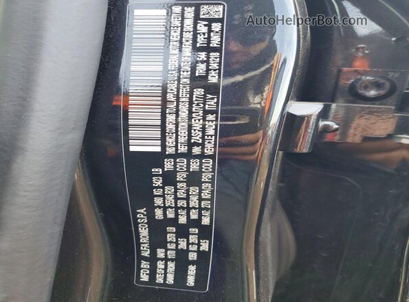 ZASFAKEV3J7C17789 2018 ALFA ROMEO STELVIO Black Vista de la etiqueta del VIN