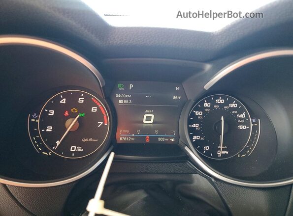 ZASPAJAN3K7C70448 2019 ALFA ROMEO STELVIO Blue Instrument cluster view