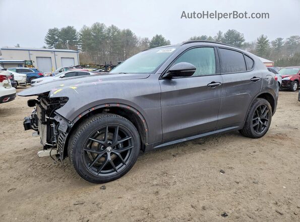 ZASPAKAN8K7C69219 2019 ALFA ROMEO STELVIO Gray Front left