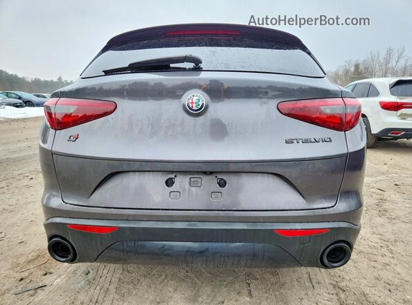 ZASPAKAN8K7C69219 2019 ALFA ROMEO STELVIO Gray Rear view