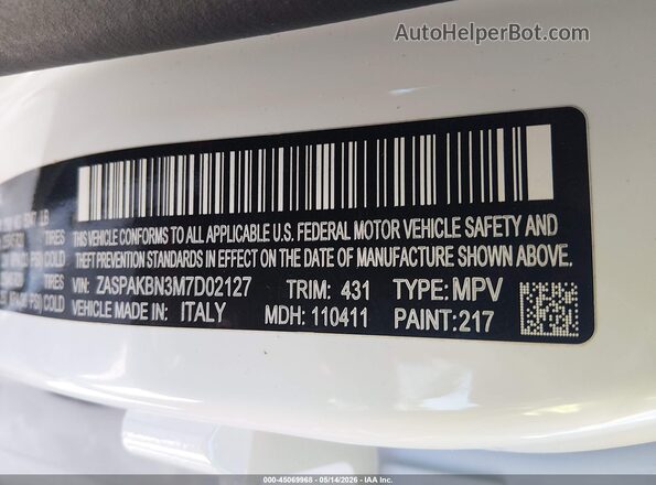 ZASPAKBN3M7D02127 2021 ALFA ROMEO STELVIO White Շարժիչի բաժամունքի տեսք