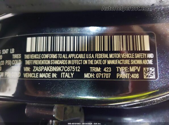 ZASPAKBN9K7C67512 2019 ALFA ROMEO STELVIO Черный Вид подкапотного пространства