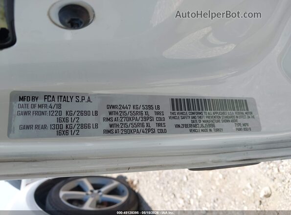 ZFBERFAB2J6J59196 2018 RAM PROMASTER CITY White Widok komory silnika