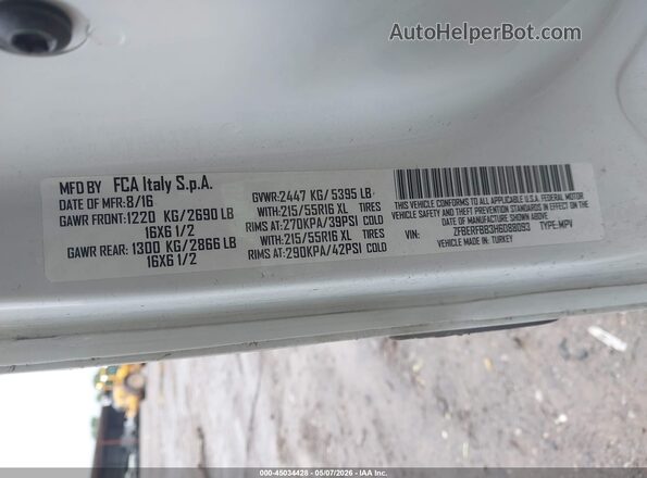 ZFBERFBB3H6D88093 2017 RAM PROMASTER CITY White Widok komory silnika
