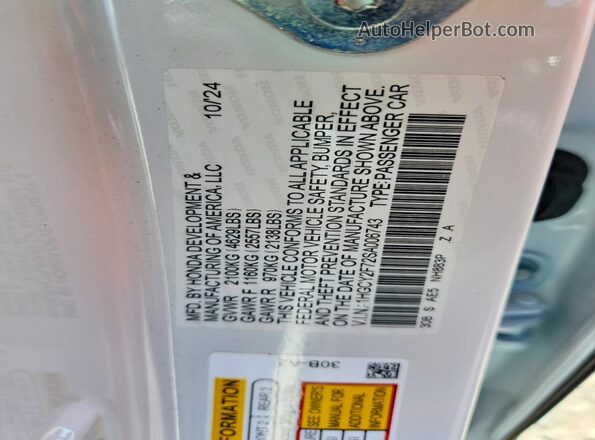 1HGCY2F72SA006743 2025 HONDA ACCORD White Widok komory silnika