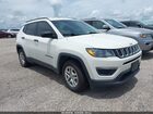 2018 Jeep Compass Sport Fwd White vin: 3C4NJCAB9JT343947