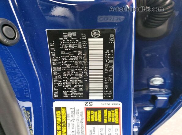 4T1DAACK5TU254717 2026 TOYOTA CAMRY Синий Вид подкапотного пространства