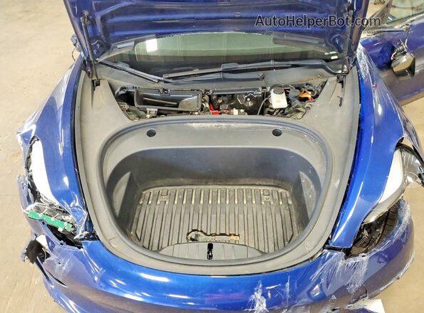 5YJ3E1EAXNF289113 2022 TESLA MODEL Синий Вид подкапотного пространства