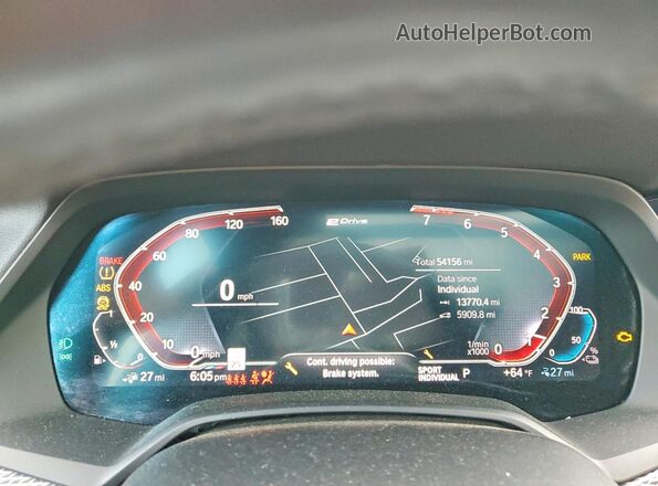 5UXTA6C07M9G43070 2021 BMW X5 White Instrument cluster view