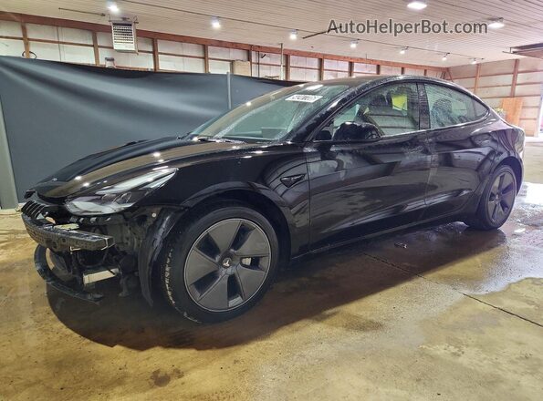 5YJ3E1EA4PF447531 2023 TESLA MODEL Черный Передняя левая четверть