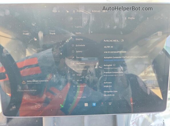 5YJ3E1EA4PF511289 2023 TESLA MODEL Gray Widok zestawu wskaźników