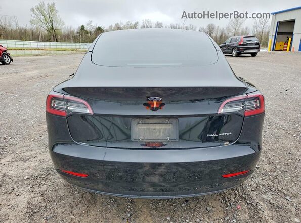 5YJ3E1EB1MF064246 2021 TESLA MODEL Black უკანა ხედი