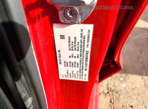 5YJ3E1EB4MF079632 2021 TESLA MODEL Red Շարժիչի բաժամունքի տեսք