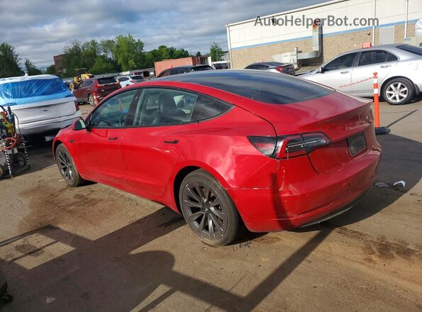 5YJ3E1EB4MF079632 2021 TESLA MODEL Red Հետևի ձախ