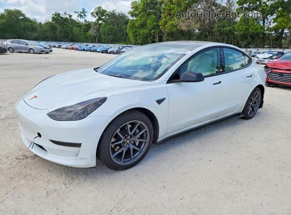 5YJ3E1EB9NF231244 2022 TESLA MODEL White წინა მარცხენა ხედი სამი მეოთხედიდან